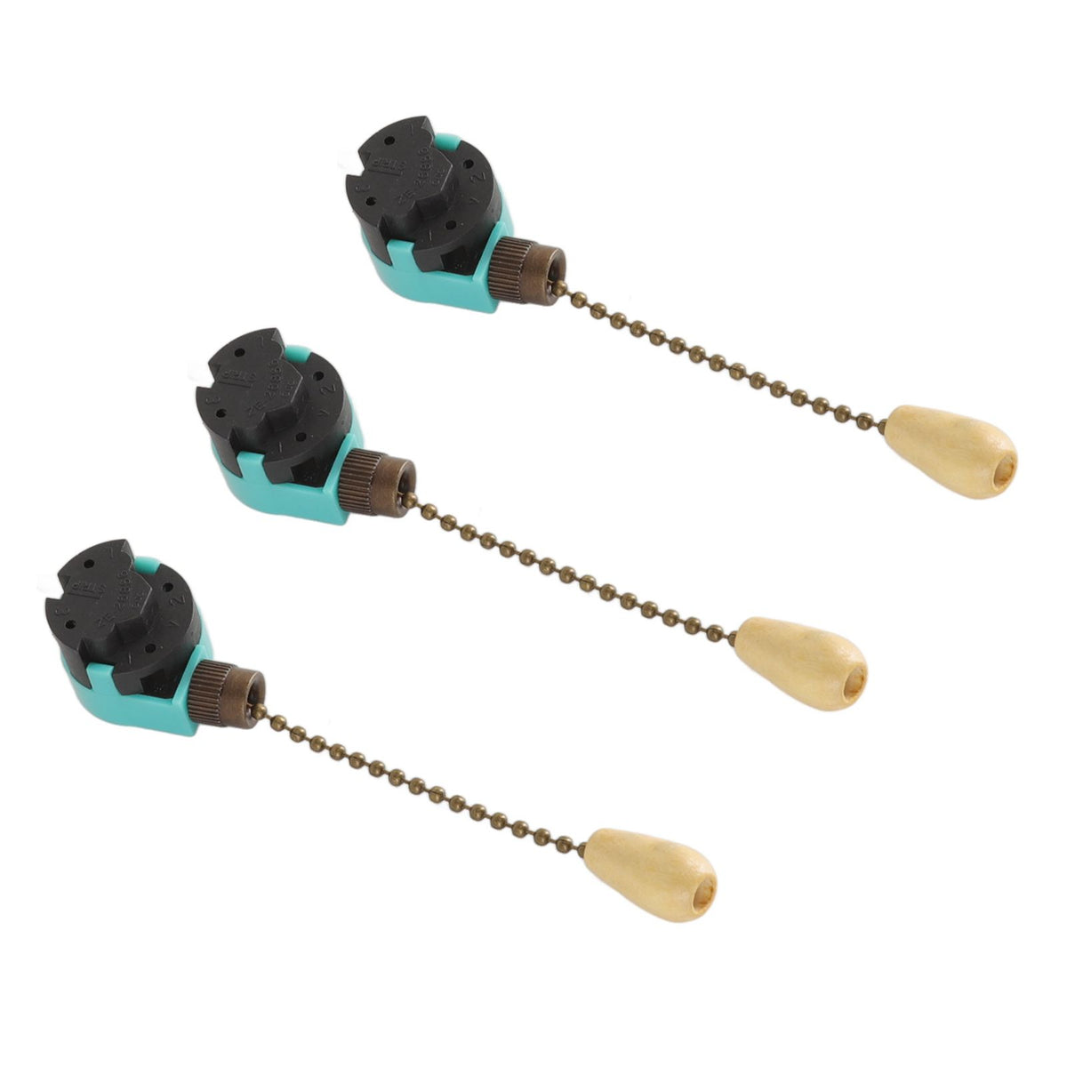 3Pcs Ceiling Light Pull Chain Switch 3 Speed 4 Wire Ceiling Fan Lamp Switch for Ceiling Lamp Fan Lamp Wall Lamp Bronze