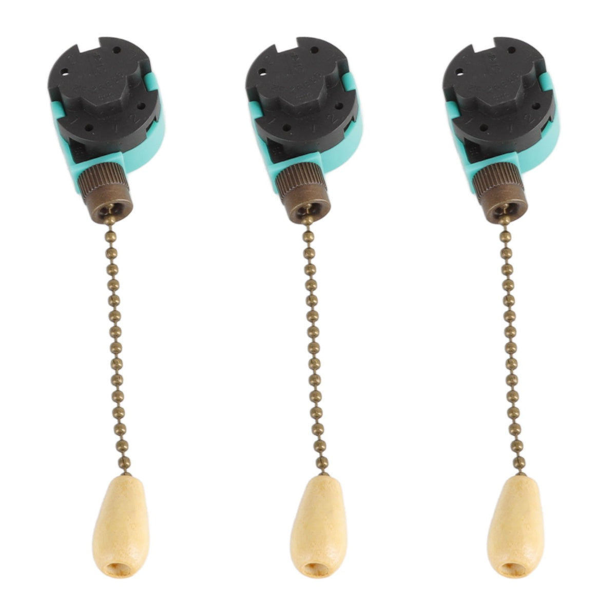3Pcs Ceiling Light Pull Chain Switch 3 Speed 4 Wire Ceiling Fan Lamp Switch for Ceiling Lamp Fan Lamp Wall Lamp Bronze