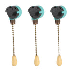 3Pcs Ceiling Light Pull Chain Switch 3 Speed 4 Wire Ceiling Fan Lamp Switch for Ceiling Lamp Fan Lamp Wall Lamp Bronze