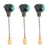 3Pcs Ceiling Light Pull Chain Switch 3 Speed 4 Wire Ceiling Fan Lamp Switch for Ceiling Lamp Fan Lamp Wall Lamp Bronze - 45-Degree Angle