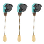 3Pcs Ceiling Light Pull Chain Switch 3 Speed 4 Wire Ceiling Fan Lamp Switch for Ceiling Lamp Fan Lamp Wall Lamp Bronze