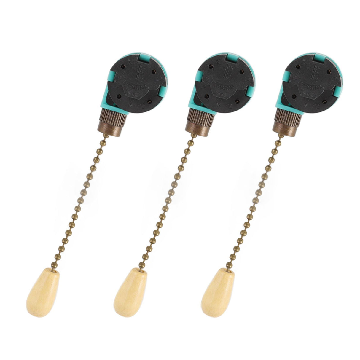 3Pcs Ceiling Light Pull Chain Switch 3 Speed 4 Wire Ceiling Fan Lamp Switch for Ceiling Lamp Fan Lamp Wall Lamp Bronze