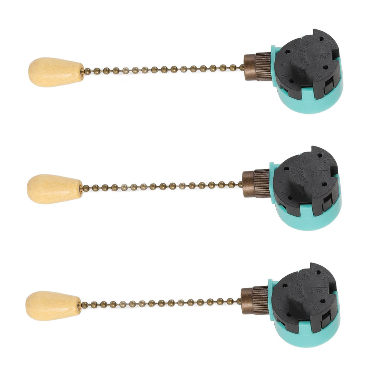 3Pcs Ceiling Light Pull Chain Switch 3 Speed 4 Wire Ceiling Fan Lamp Switch for Ceiling Lamp Fan Lamp Wall Lamp Bronze
