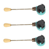 3Pcs Ceiling Light Pull Chain Switch 3 Speed 4 Wire Ceiling Fan Lamp Switch for Ceiling Lamp Fan Lamp Wall Lamp Bronze
