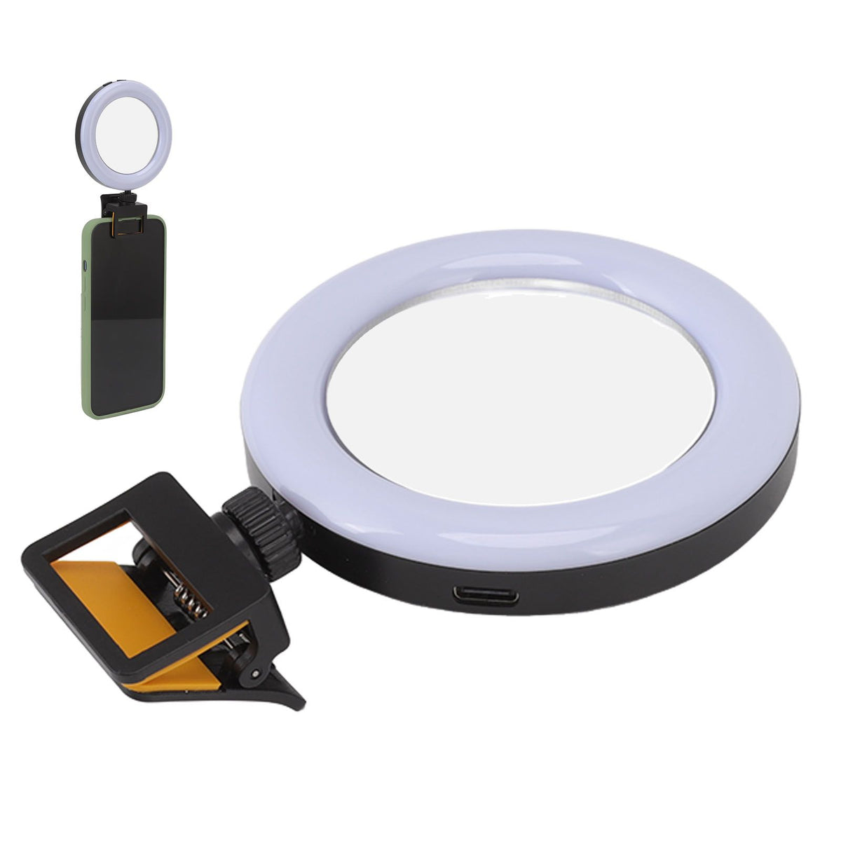 Rechargeable Portable Clip On Selfie Ring Light USB Charging Mini Clip On Selfie Ring Light for Smartphone Mobile Phone Photographing