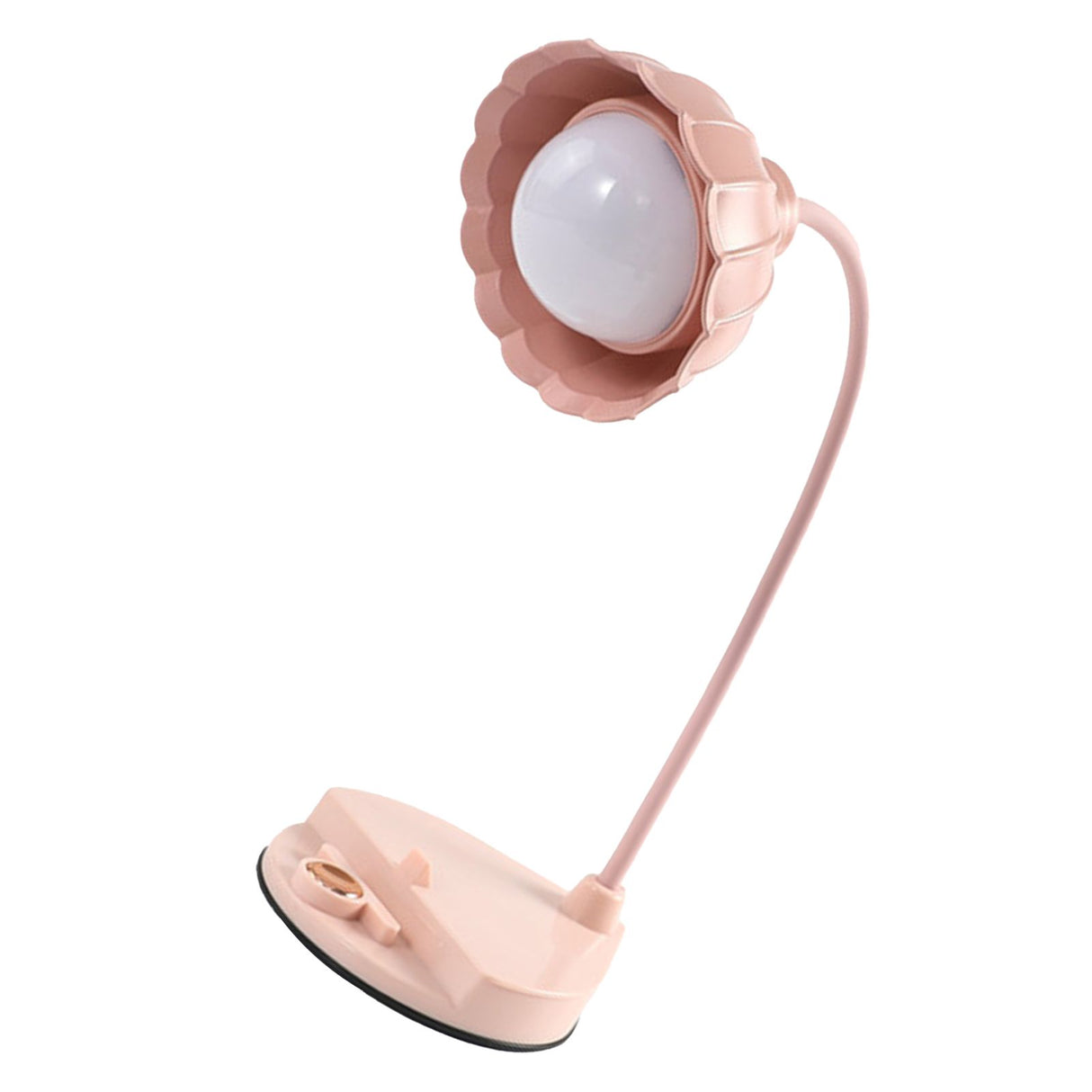 LED Reading Light Plastic Flower Shaped Touch Sensitive USB Charging Folding Table Lamp for Bedroom Dormitory Pink