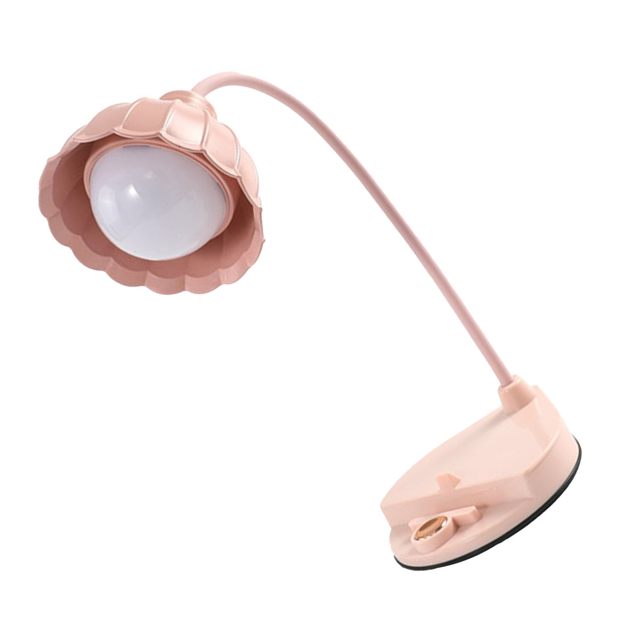 LED Reading Light Plastic Flower Shaped Touch Sensitive USB Charging Folding Table Lamp for Bedroom Dormitory Pink