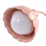 LED Reading Light Plastic Flower Shaped Touch Sensitive USB Charging Folding Table Lamp for Bedroom Dormitory Pink - Extra Image