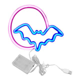 Neon Signs Moon and Bat LED Neon Lights USB Battery Powered for Wall Bedroom Bar Halloween Party Decoration