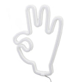 Hand Finger Neon Light OK Shaped LED Neon Sign Battery USB and Battery Powered Wall Decor Light for Home Bedroom - Side View