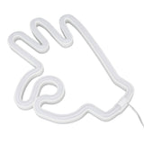 Hand Finger Neon Light OK Shaped LED Neon Sign Battery USB and Battery Powered Wall Decor Light for Home Bedroom - Top-Down View