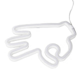 Hand Finger Neon Light OK Shaped LED Neon Sign Battery USB and Battery Powered Wall Decor Light for Home Bedroom - Close-Up Angle