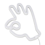 Hand Finger Neon Light OK Shaped LED Neon Sign Battery USB and Battery Powered Wall Decor Light for Home Bedroom - Low Angle