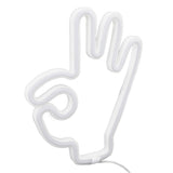 Hand Finger Neon Light OK Shaped LED Neon Sign Battery USB and Battery Powered Wall Decor Light for Home Bedroom - Extra Image