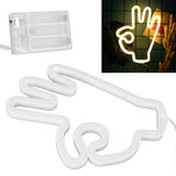Hand Finger Neon Light OK Shaped LED Neon Sign Battery USB and Battery Powered Wall Decor Light for Home Bedroom - Extra Image