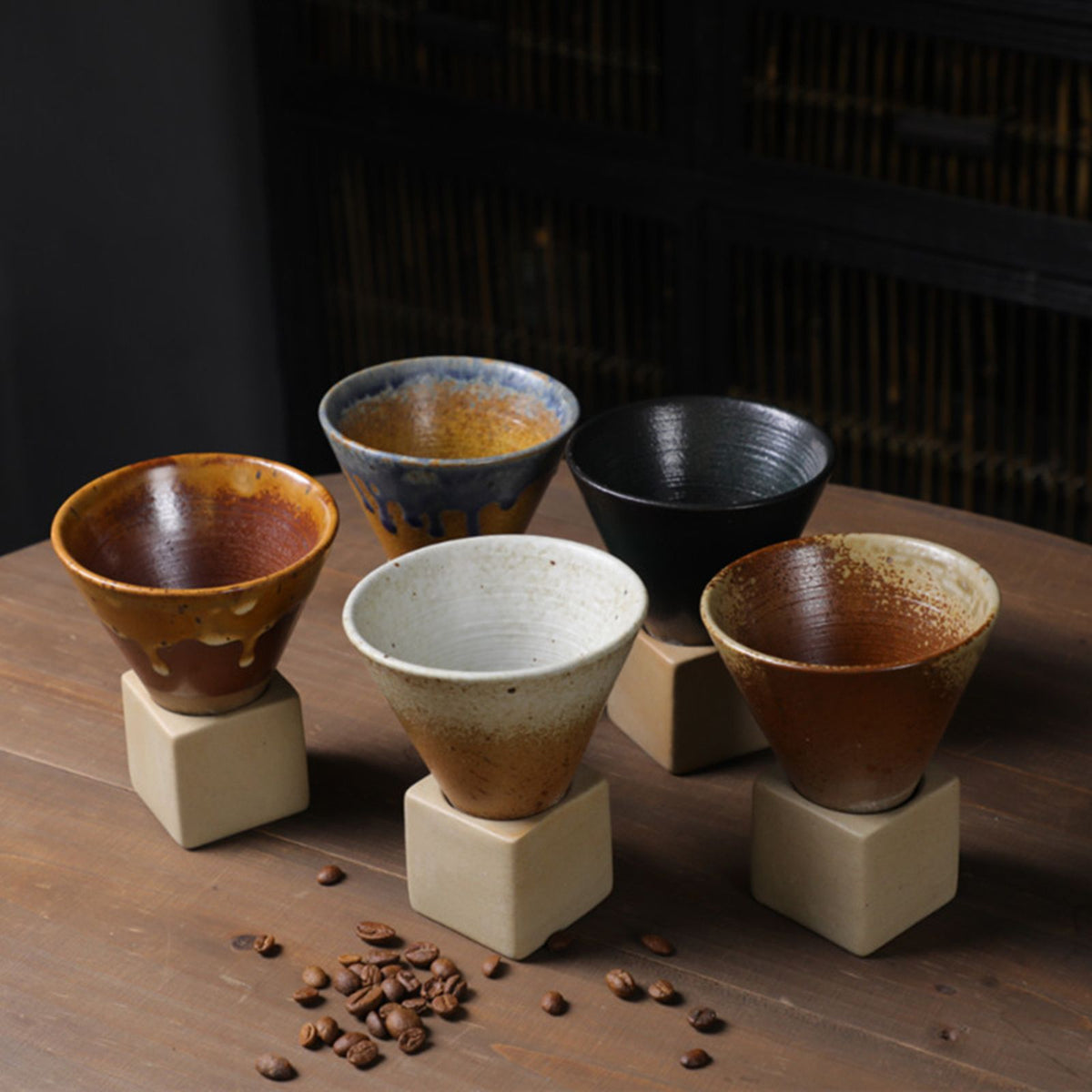 200mL Japanese Pottery Mug Coffee Mug Latte Cup with Base Ceramic Mug