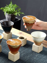 200mL Japanese Pottery Mug Coffee Mug Latte Cup with Base Ceramic Mug