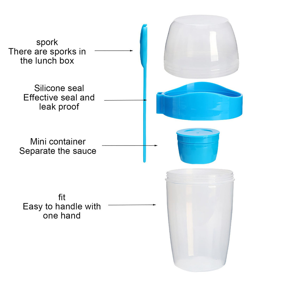 Double Breakfast Cup Oatmeal Cup with Lid Poons Forks for Business People