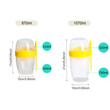 Double Breakfast Cup Oatmeal Cup with Lid Poons Forks for Business People - Top-Down View
