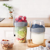 Double Breakfast Cup Oatmeal Cup with Lid Poons Forks for Business People