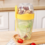 Double Breakfast Cup Oatmeal Cup with Lid Poons Forks for Business People