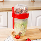 Double Breakfast Cup Oatmeal Cup with Lid Poons Forks for Business People