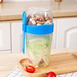 Double Breakfast Cup Oatmeal Cup with Lid Poons Forks for Business People