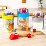 Double Breakfast Cup Oatmeal Cup with Lid Poons Forks for Business People - Extra Image