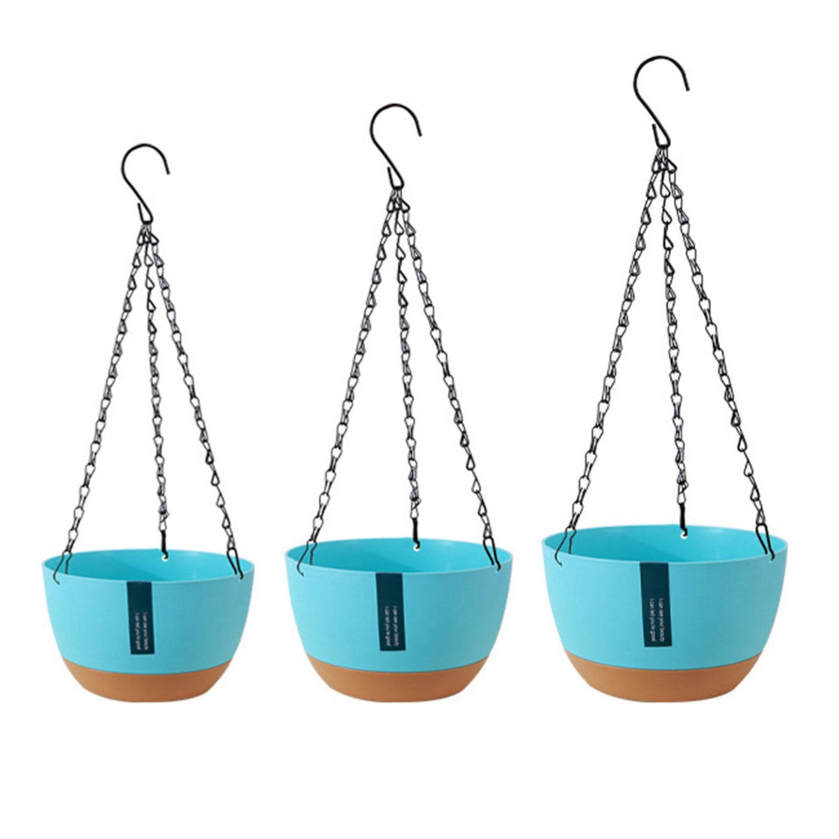 Hanging Double Chain Hanging Basket Planter Home Balcony Indoor Automatic Water Absorbing Basin