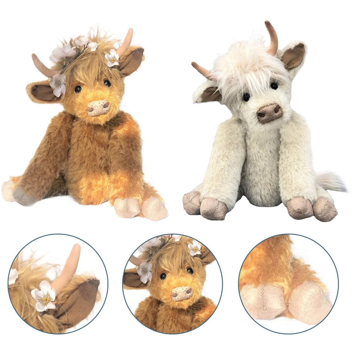 Highland Cattle Plush Doll Plush Cattle Toys Fluffy Cow Plush Pet Cow Toys
