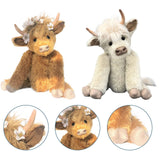 Highland Cattle Plush Doll Plush Cattle Toys Fluffy Cow Plush Pet Cow Toys - Front View