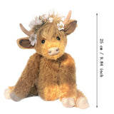 Highland Cattle Plush Doll Plush Cattle Toys Fluffy Cow Plush Pet Cow Toys - Side View