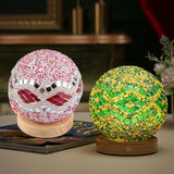 USB Charging Touch Tri Color Endless Dimming Baroque Nightlight Charging Table Lamp Decorative Glass Lamp