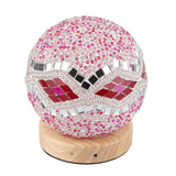 USB Charging Touch Tri Color Endless Dimming Baroque Nightlight Charging Table Lamp Decorative Glass Lamp - Close-Up Angle