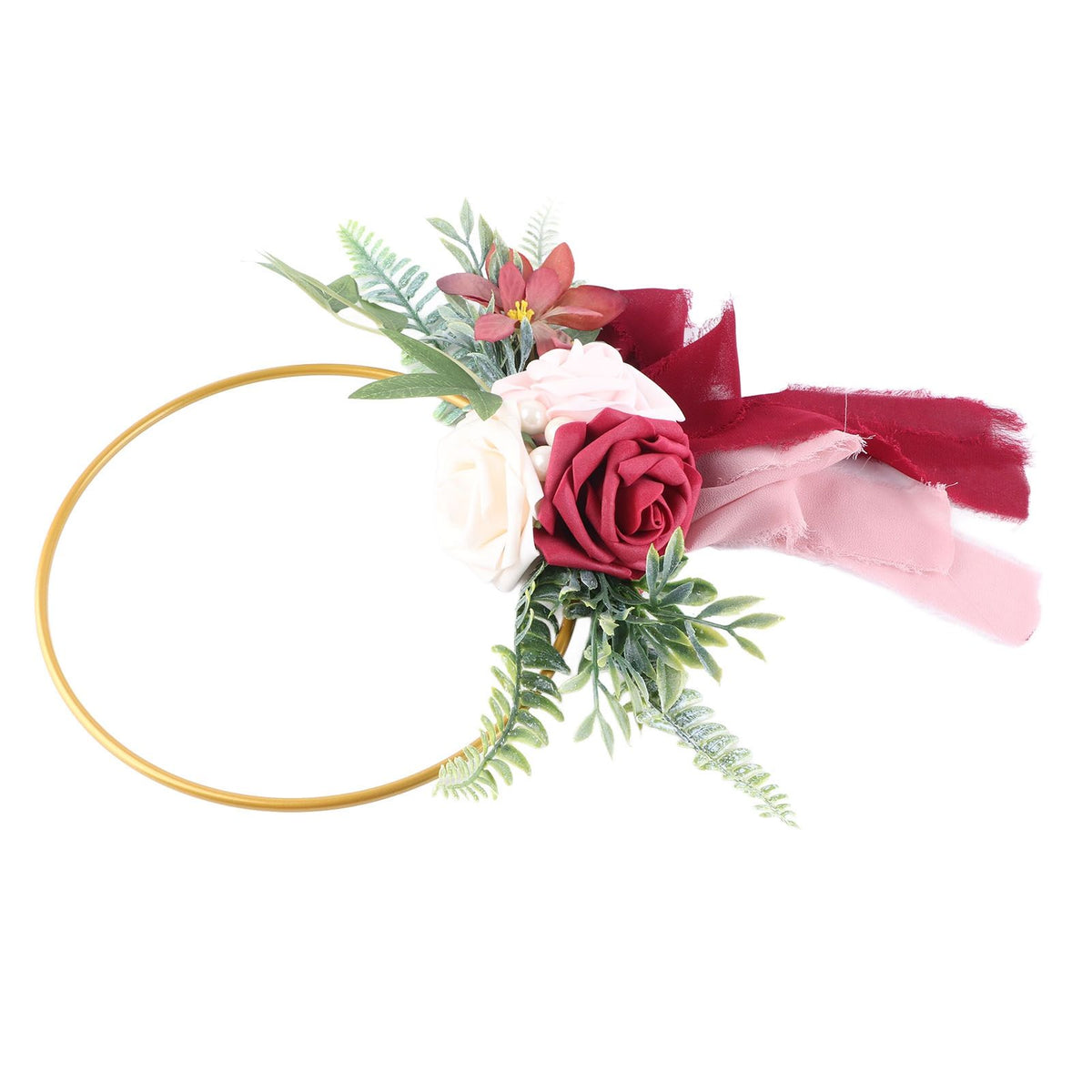 Metal Garland Wedding Bridesmaids Hand Silk Flower Garland Home Decoration Lintel Garland