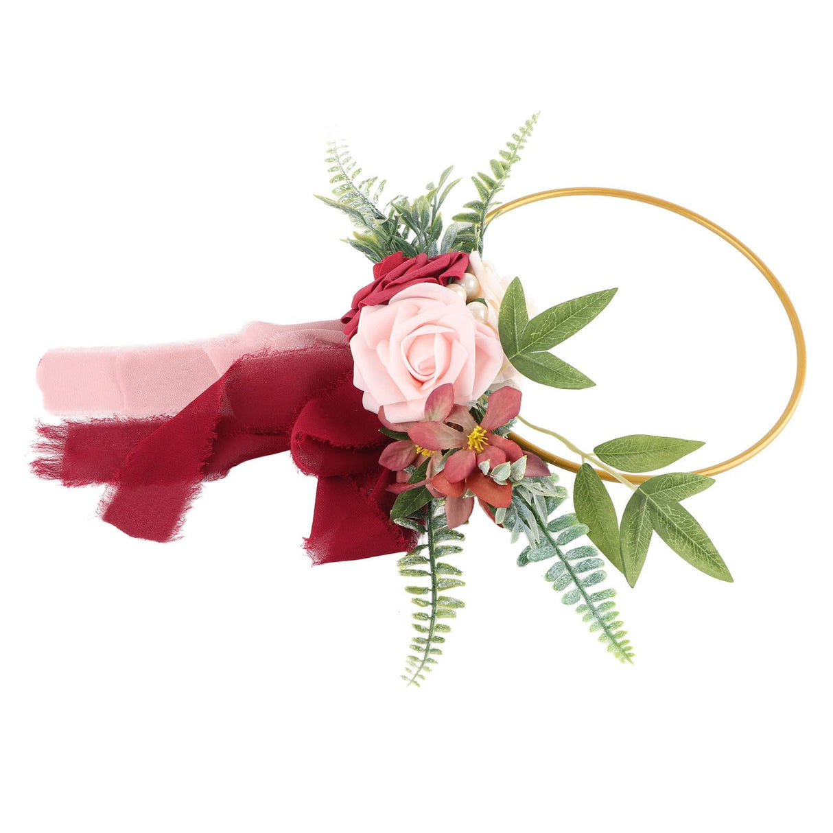 Metal Garland Wedding Bridesmaids Hand Silk Flower Garland Home Decoration Lintel Garland