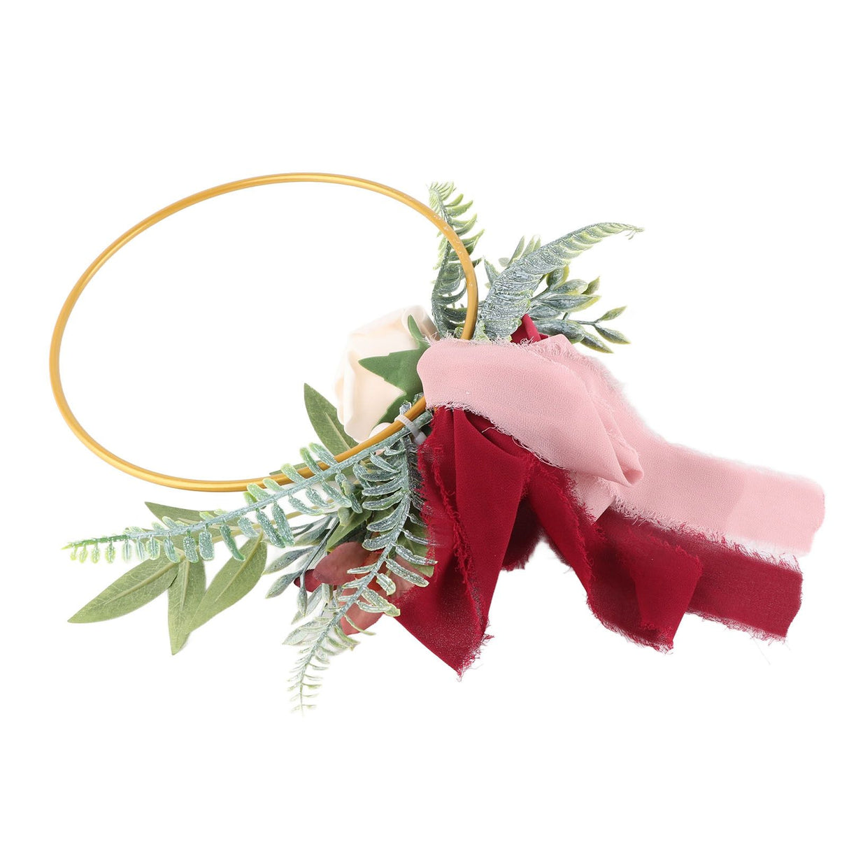 Metal Garland Wedding Bridesmaids Hand Silk Flower Garland Home Decoration Lintel Garland