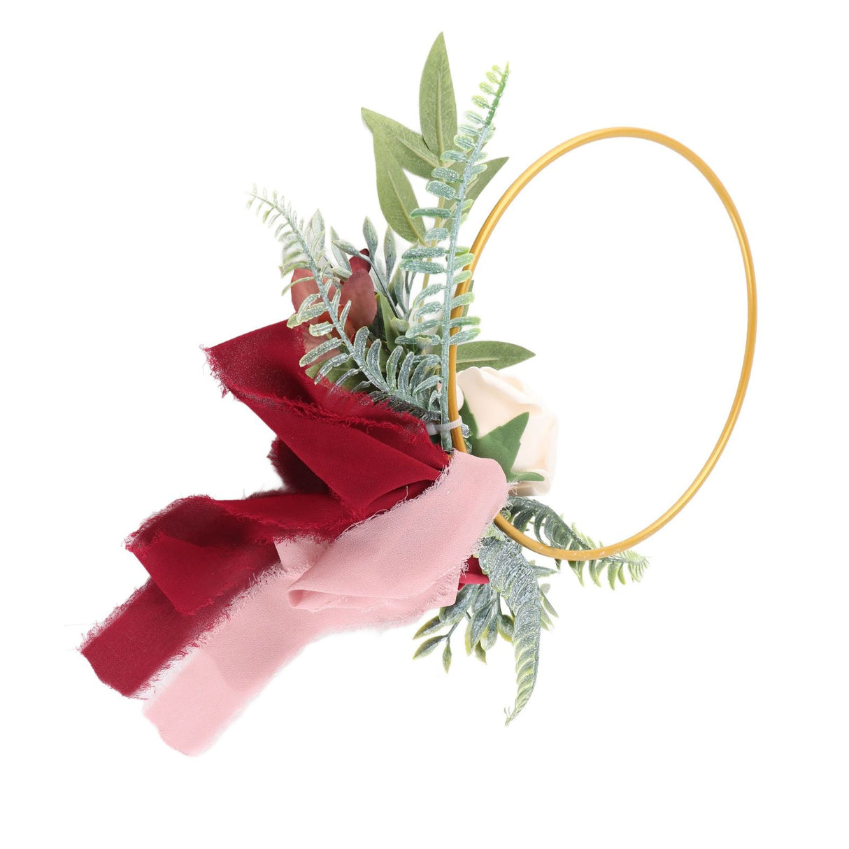 Metal Garland Wedding Bridesmaids Hand Silk Flower Garland Home Decoration Lintel Garland
