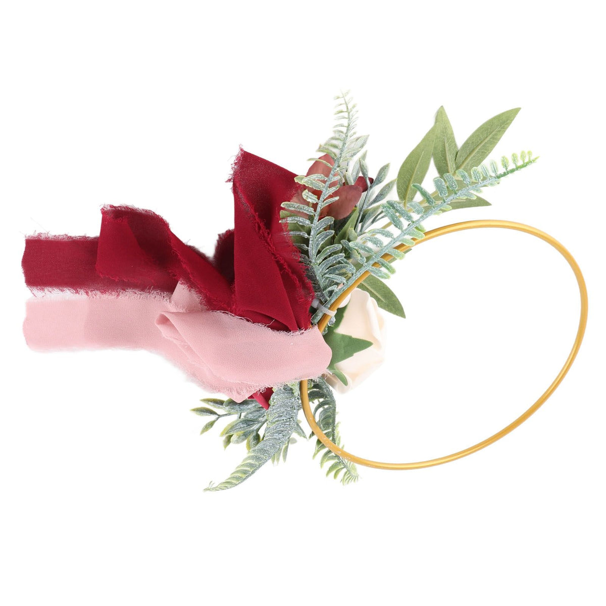 Metal Garland Wedding Bridesmaids Hand Silk Flower Garland Home Decoration Lintel Garland
