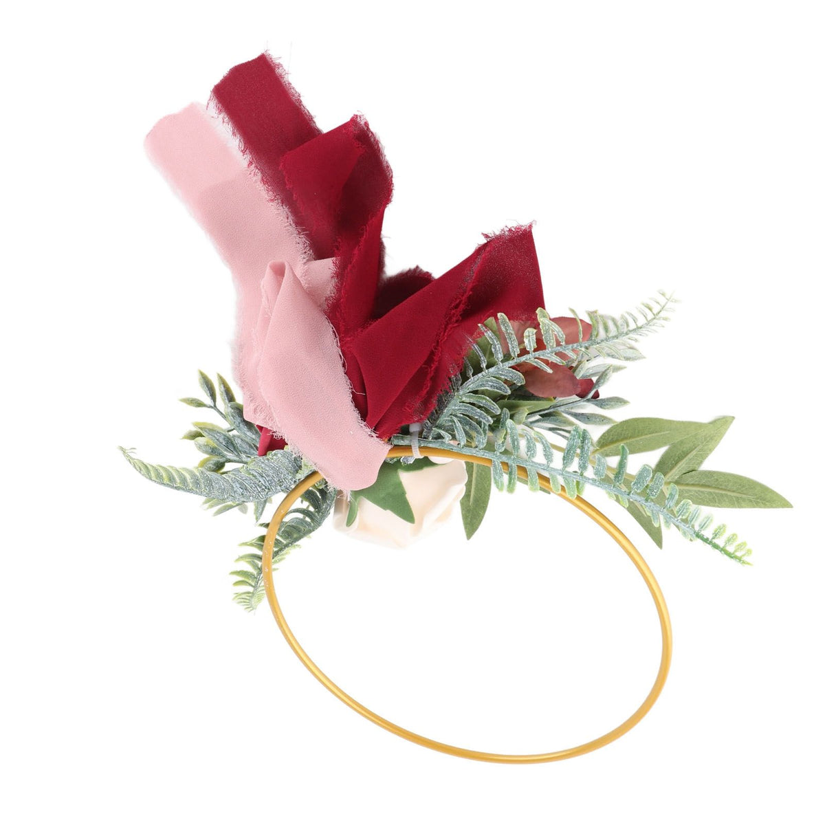 Metal Garland Wedding Bridesmaids Hand Silk Flower Garland Home Decoration Lintel Garland