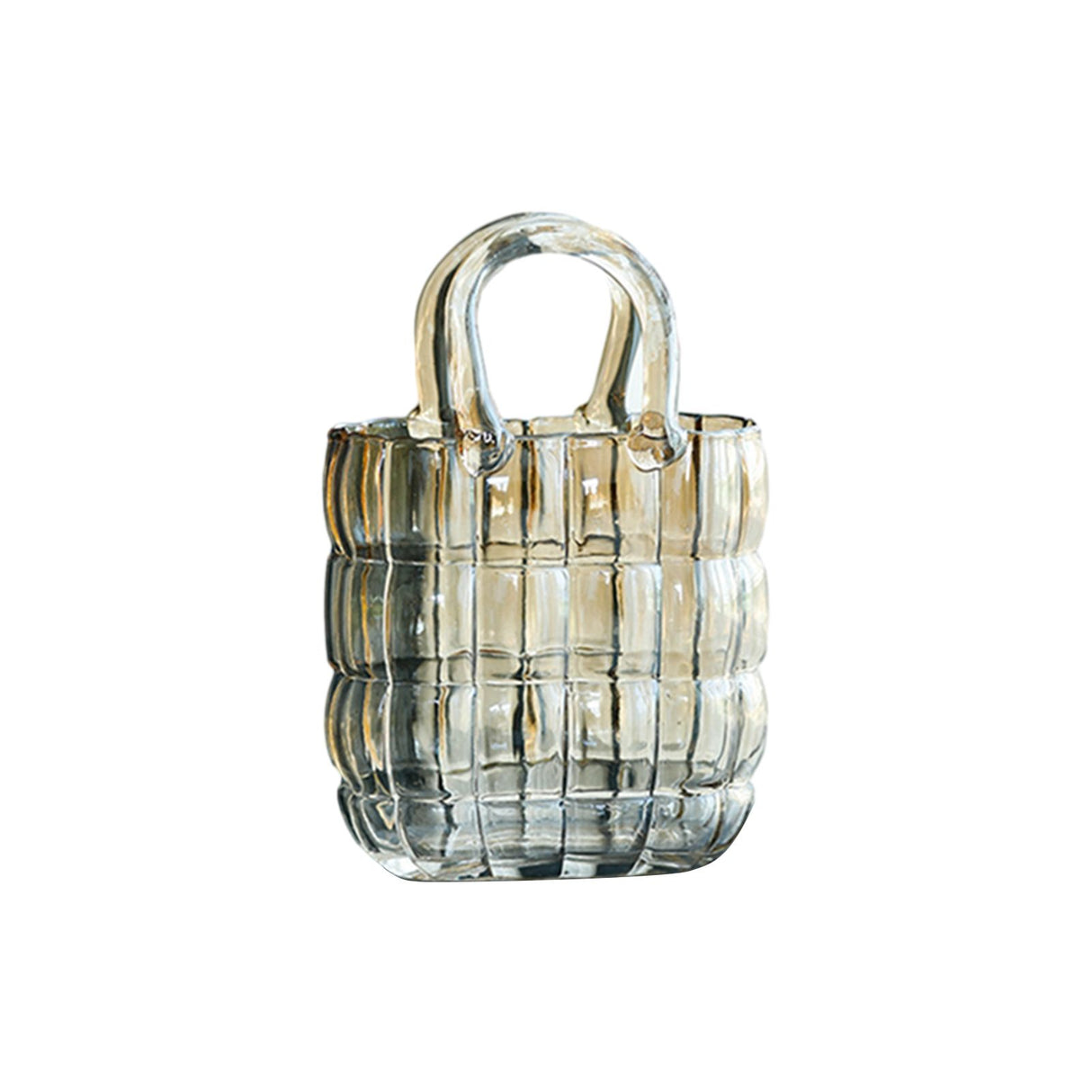 Glass Vase Transparent Hand Basket Living Room Flower Arrangement Creative Bag Fish Tank