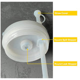 Square Spill Proof Stopper Round Lid Leak Stopper Silicone Straw Cover Cap Set Cup Bottle Accessories