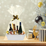 Empty Gift Basket with Handles Sturdy Tray Wine Gift Basket Party Favors Basket for Graduation Birthday Wedding