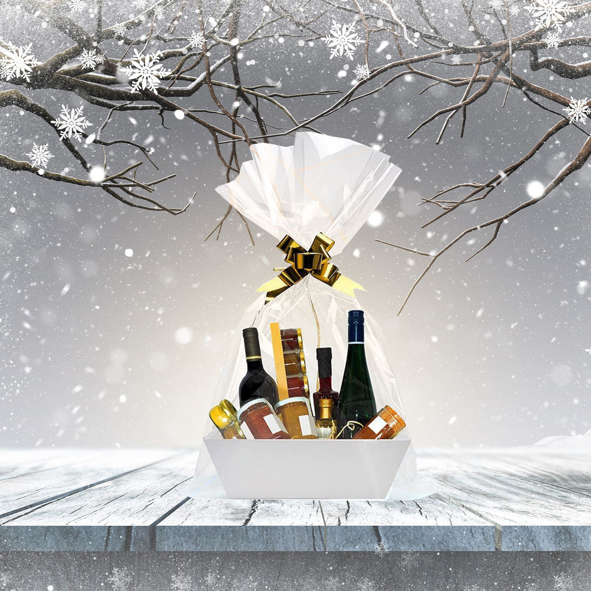Empty Gift Basket with Handles Sturdy Tray Wine Gift Basket Party Favors Basket for Graduation Birthday Wedding