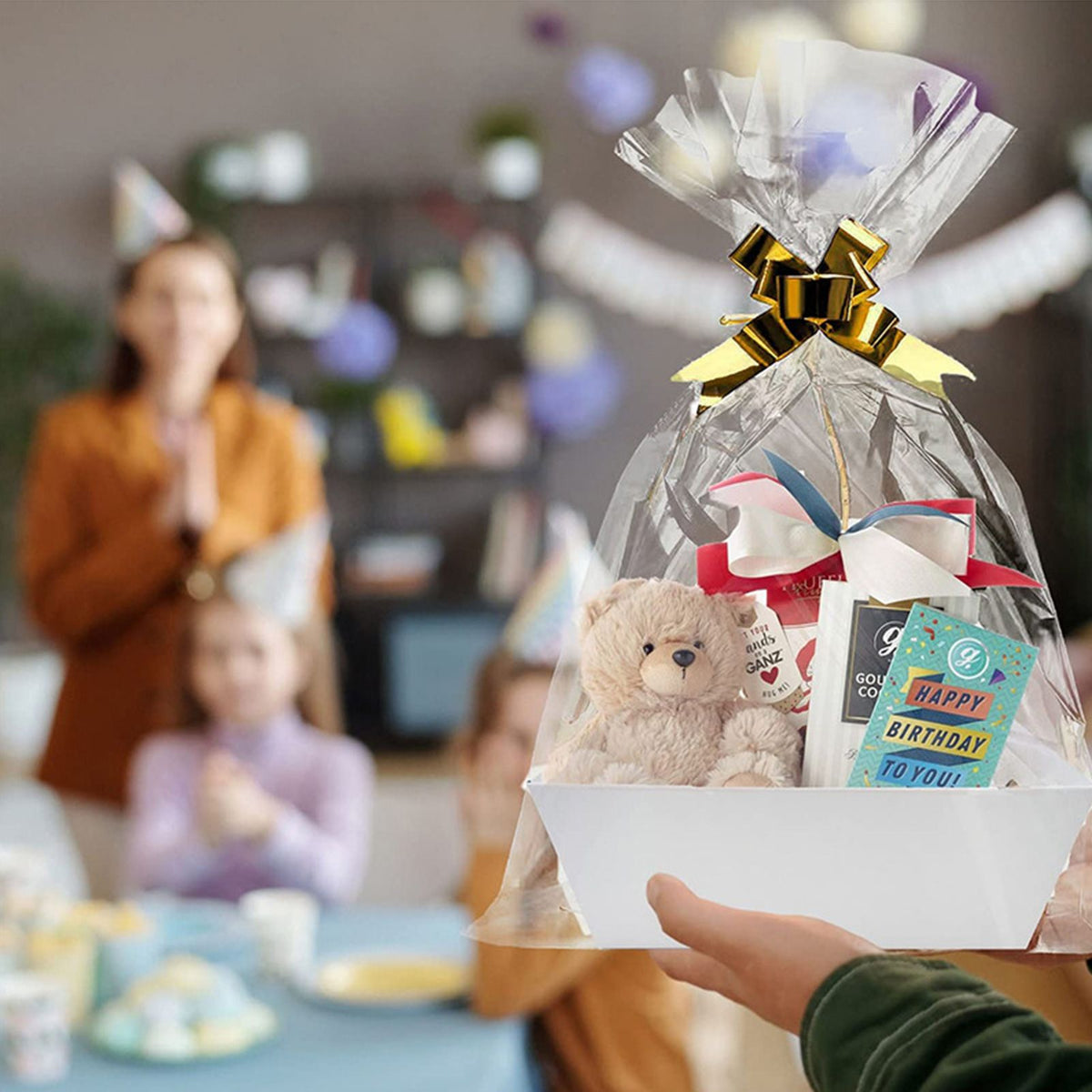 Empty Gift Basket with Handles Sturdy Tray Wine Gift Basket Party Favors Basket for Graduation Birthday Wedding