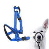 Dog Head Collar Breathable Dog Head Harness Dog Mouth Cover with Adjustable Strap for Outdoor Blue XL - Extra Image