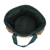 Round Garden Tools Bag 6 Pockets Oxford Cloth Gardening Tool Storage Tote for Men Women Gardener Green with Cream Color
