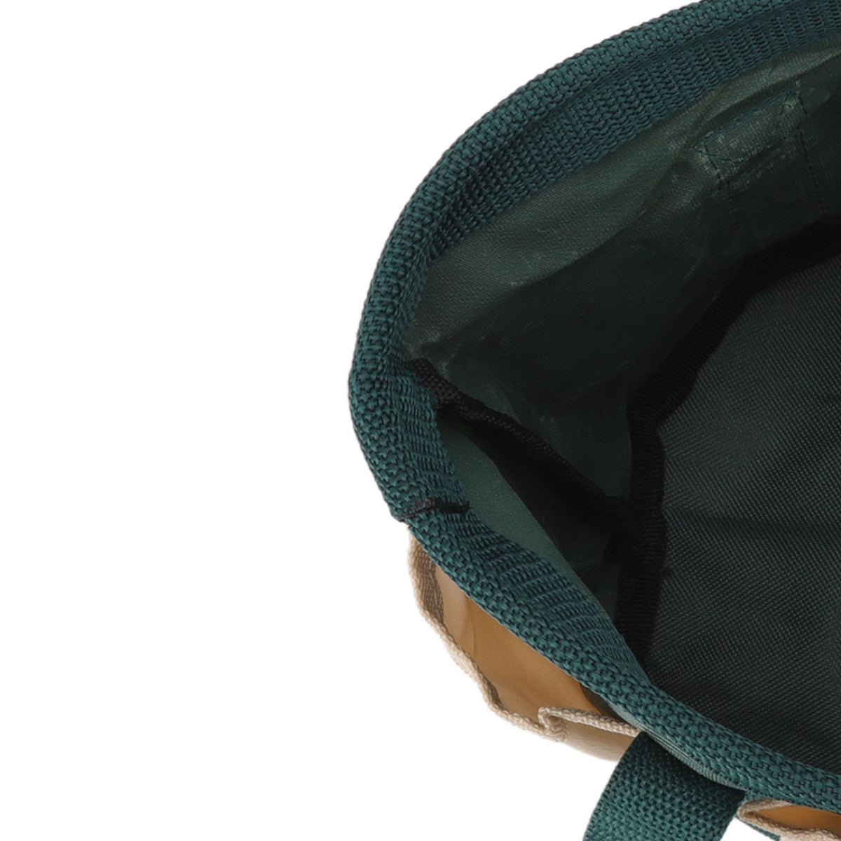 Round Garden Tools Bag 6 Pockets Oxford Cloth Gardening Tool Storage Tote for Men Women Gardener Green with Cream Color