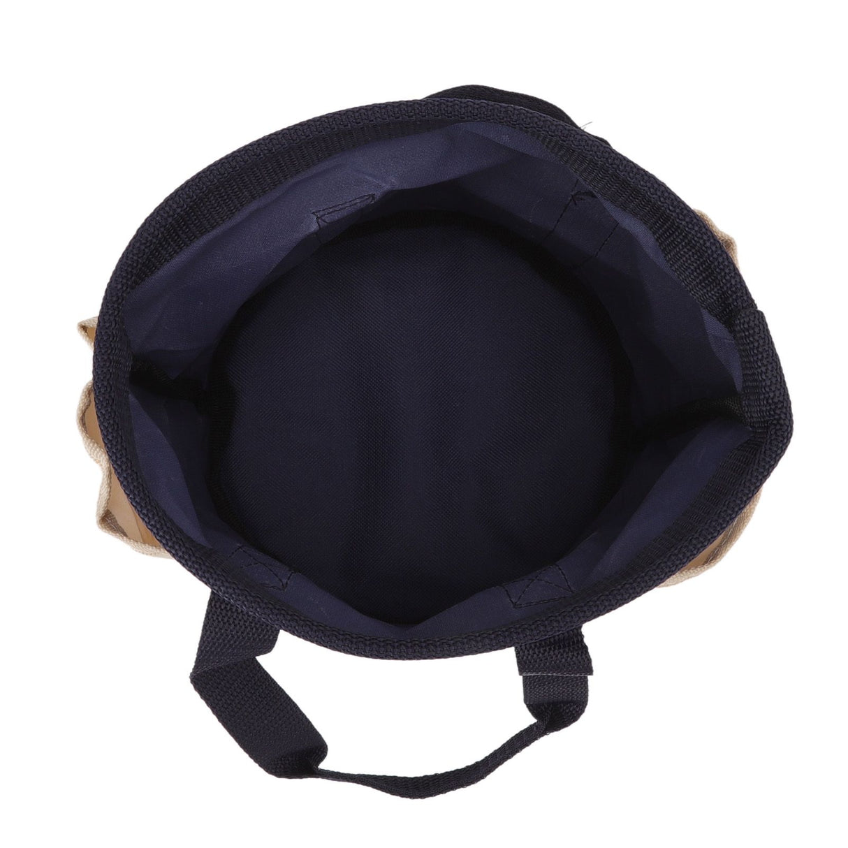 Round Garden Tools Bag 6 Pockets Oxford Cloth Gardening Tool Storage Tote for Men Women Gardener Dark Blue with Cream Color