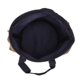 Round Garden Tools Bag 6 Pockets Oxford Cloth Gardening Tool Storage Tote for Men Women Gardener Dark Blue with Cream Color